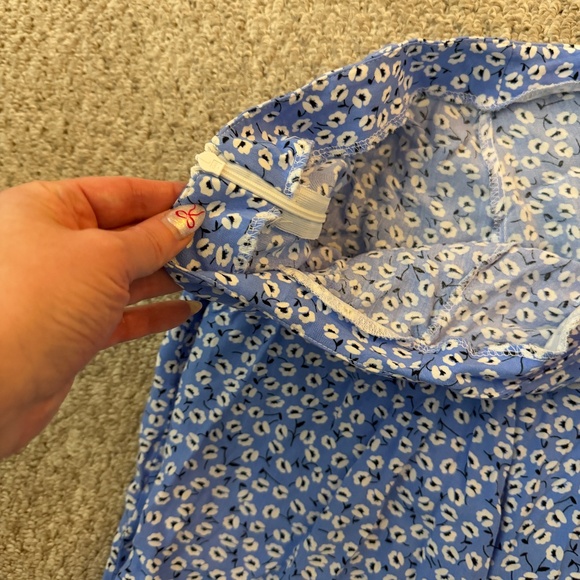 ✨4 for $15✨ Ditsy blue white Floral Split Thigh Skirt Midi Vacation Beach spring - Picture 4 of 6